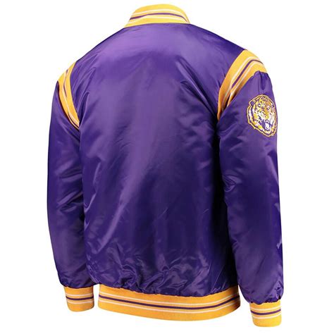 Satin Starter Purple Lsu Tigers The Enforcer Jacket Jacket Makers