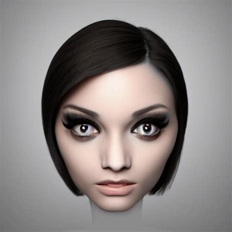 Woman Face With Big Eyes 3d Arthubai