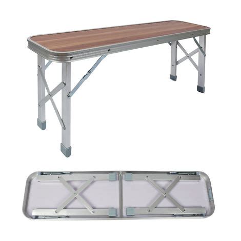 Mesa Maleta Camping Picknick Con 2 Bancos 90x66x70cm Plegable Aluminio