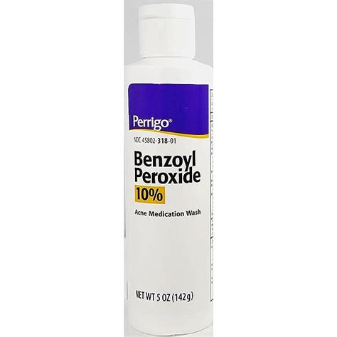 Perrigo 10 Benzoyl Peroxide Acne Medication Face Wash