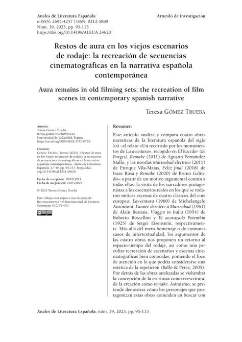 PDF Restos de aura en los viejos escenarios de rodaje la recreación