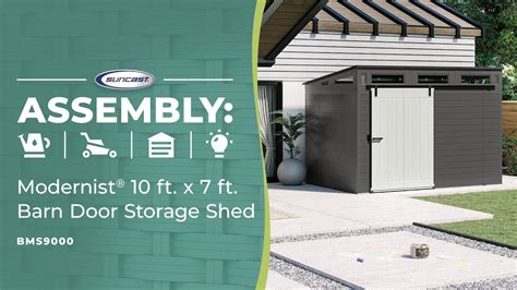 Suncast Modernist Ft X Ft Barn Door Storage Shed Assembly Video