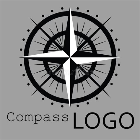 Black And White Compass Logo Vector Icon Rose Of Wind Stock Vector Illustration Of Object