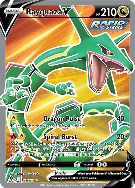 Rayquaza V Full Art SWSH07 Evolving Skies Pokemon