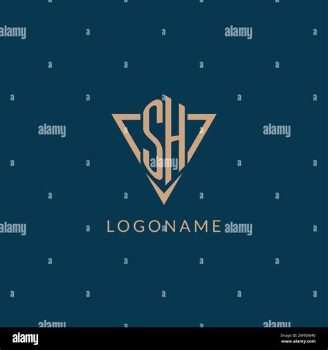 Sh Logo Initials Triangle Shape Style Creative Logo Design Vector