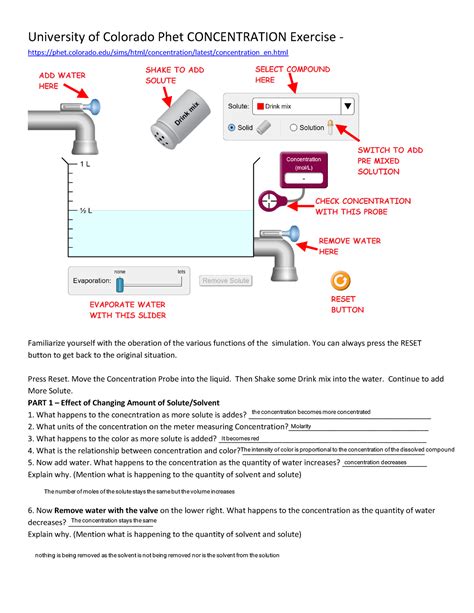 Kami Export Student Exploration Sheet Phet Concentration University