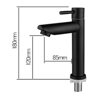 Rcg Heavy Duty Black Sus Stainless Lavatory Basin Faucet Tall