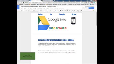 Taller De Google Drive F Insertar Encabezados Pie De P Gina Y A Adir