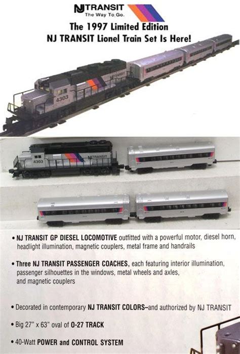 Lionel 0 1997 NEW JERSEY TRANSIT PASSENGER SET