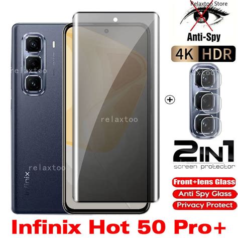 2IN1 Privacy Screen Protect Glass Film For Infinix Hot50 HOT 50 Pro Plus Pro 50Pro Hot50Pro