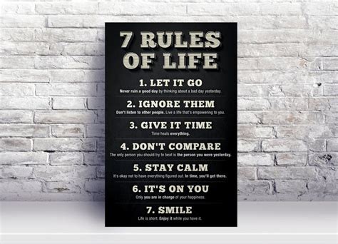 Inspirational Sign Rules Of Life Rules Of Life Inspirational