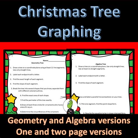 Christmas Tree Graphing Worksheet Algebra Geom Made By Teachers