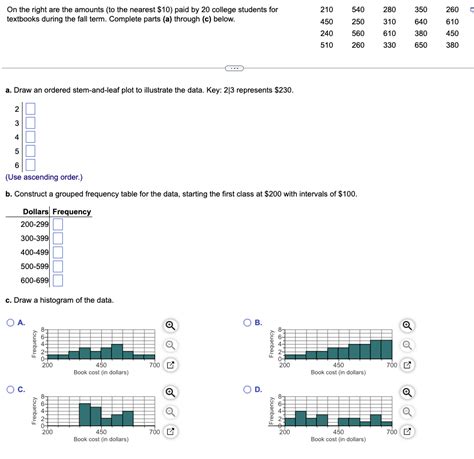 Solved A Draw An Ordered Stem And Leaf Plot To Illustrate