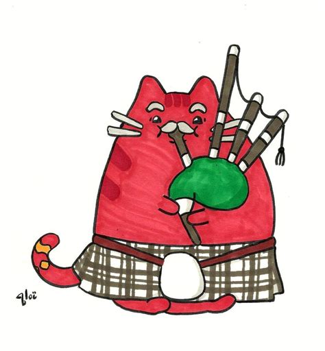 Bagpipe Pusheen Scotty Pusheen Pusheen Cat Bagpipes