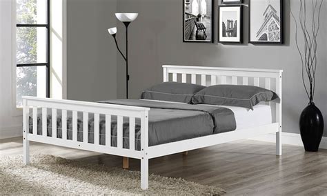 Up To 58% Off Hampton White Wooden Bed Frame | Groupon