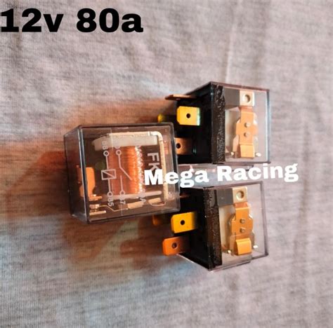 Relay Klakson Kaki 4 Pin 12V 80A Riley Lampu Tembak Sorot Motor Mobil