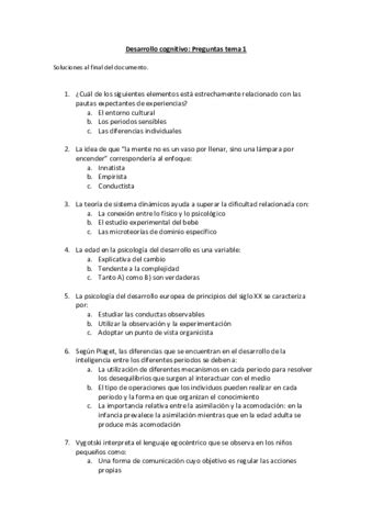 Examen Desarrollo Cognitivo Pdf