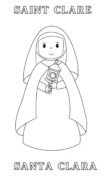 Saint Clare Coloring Page Familias Catechesis