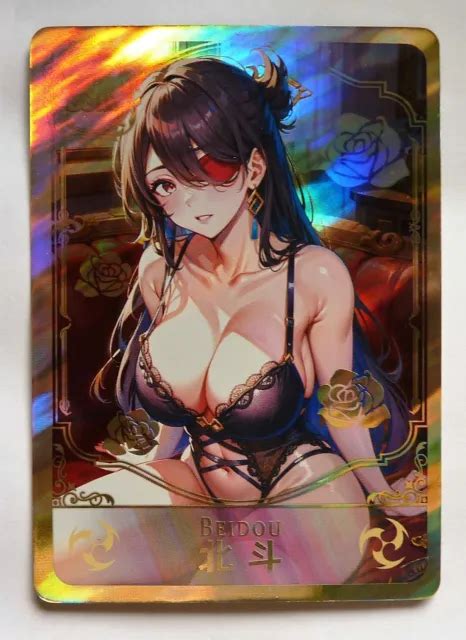 CARTE SEXY GIRL MANGA HOLO PRISM Waifu SSR Genshin Impact Beidou EUR 5