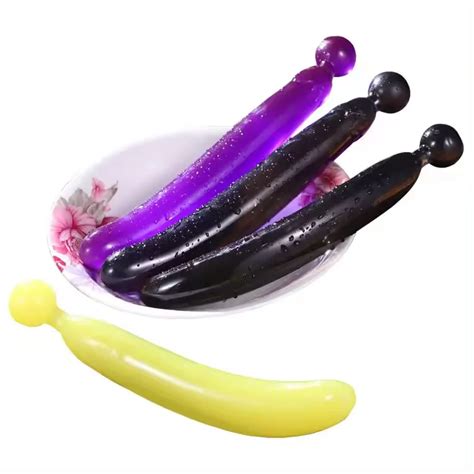 Top Sale Fruit And Vegetable Sex Toys Banana Eggplant Shaped Penile Dildo Stimulation Vaginoanal