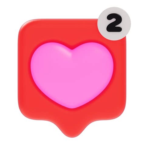 Premium Photo Heart Notification D Icon