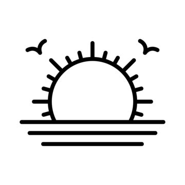 Sunrise Line Icon Vector Sunrise Icon Weather Sunrise Png And Vector