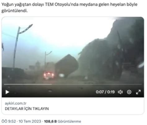 Video Tem Otoyolunda Meydana Gelen Heyelan G Steriyor Mu Do Ruluk Pay