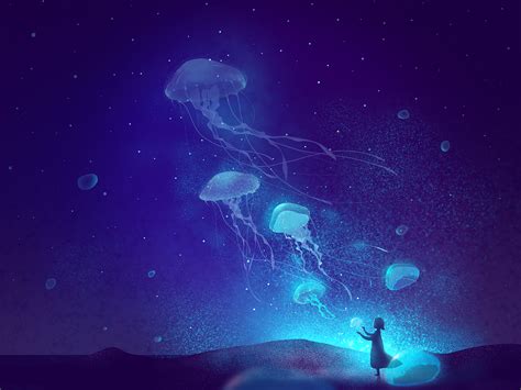 Jellyfish Starry Sky by _PEI_JIE_ for VisualMaka on Dribbble