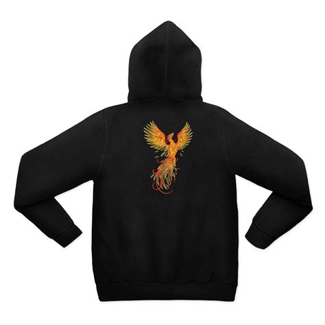 Embroidered Phoenix Full Zip Hoodie Etsy