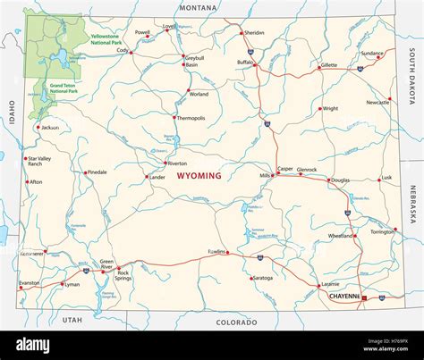 Printable Road Map Of Wyoming