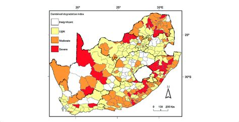 Combined degradation index of South African rangeland degradation ...