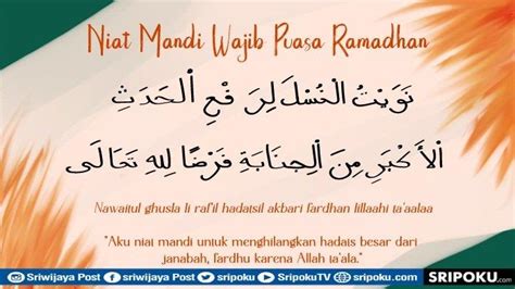 BERIKUT Niat Mandi Wajib Sebelum Puasa Ramadan Dan Tata Cara Mandi