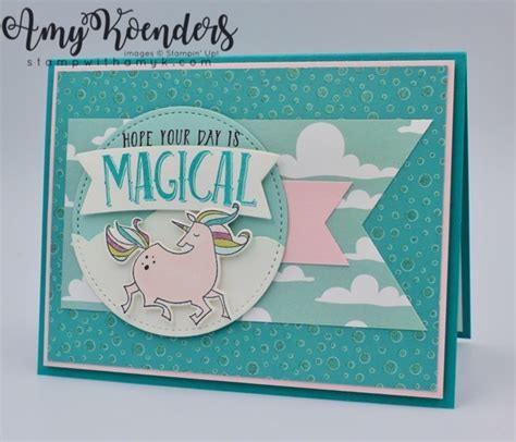 Stampin Up Magical Day Unicorn Card Stamp With Amy K