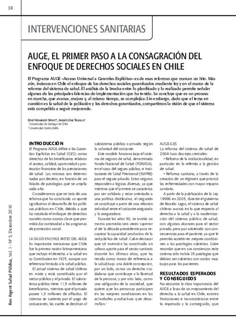 Pdf Auge El Primer Paso A La Consagración Del Enfoque De Derechos