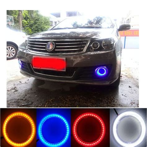 2x110mm COB Angel Eye LED DRL Car Light Super Brightness Waterproof