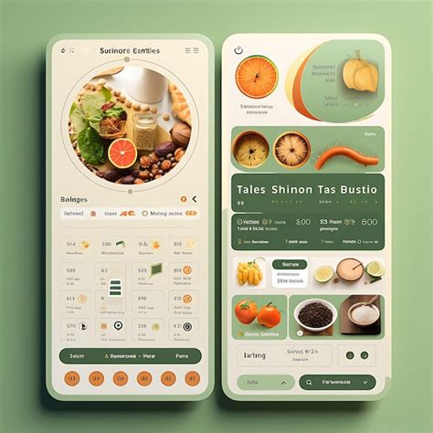 Premium AI Image Mobile App Layout Design Of Fitness And Nutrition