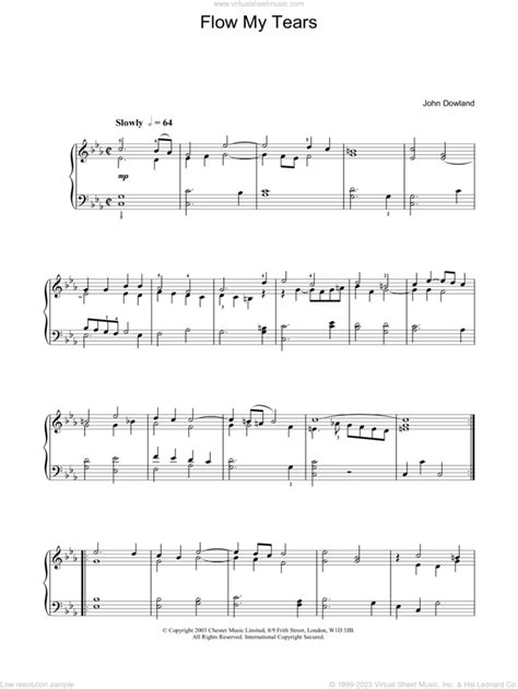 Dowland Flow My Tears Sheet Music For Piano Solo Pdf