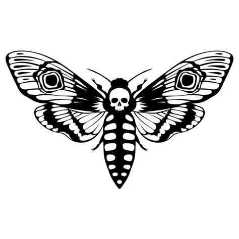 Death's head hawk moth. Acherontia atropos butterfly design, hand drawn ...