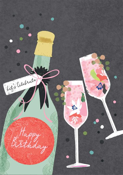 Laura Darrington - Champagne Birthday Card #NQ-AU18