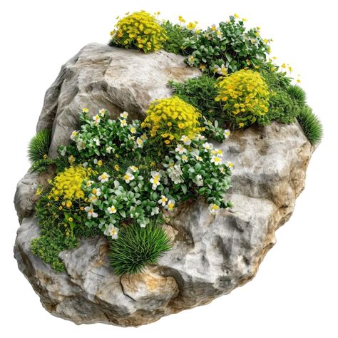 Premium PSD | Garden design flowering shrub and green plants for ...