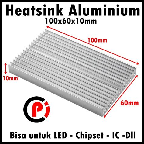 Jual Heatsink Aluminium 100x60x10mm Heat Sink Cooling Sirip Pendingin