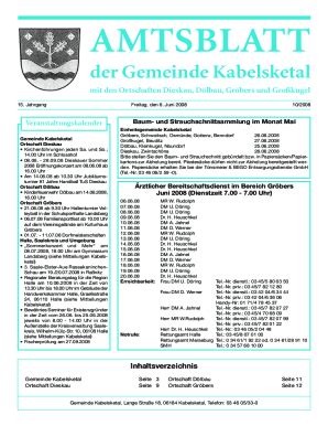 Ausfüllbar Online Amtsblatt der Gemeinde Kabelsketal mit den Ortsteilen