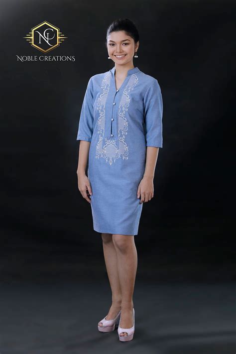 Sale Modern Filipiniana Dress Linen Barong Tagalog Philippine