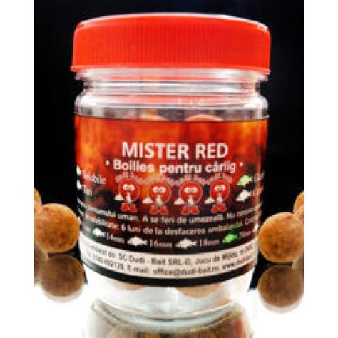 Boilies Carlig Mister Red Glazurate Tari 16mm