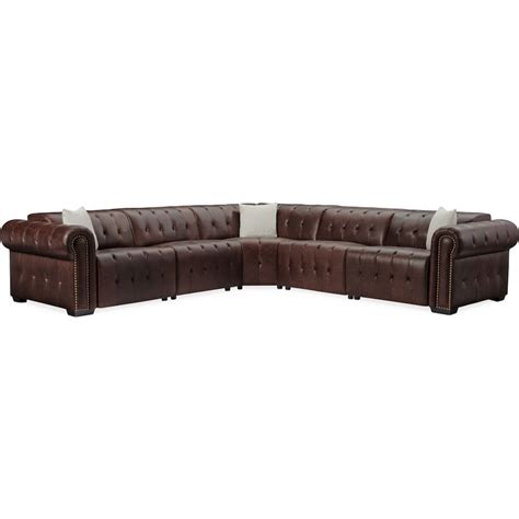 Value City Leather Sectional Sofa Baci Living Room