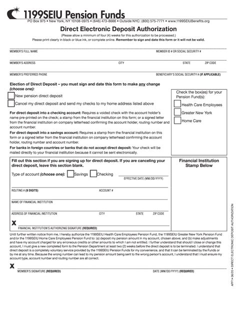 1199SEIU Pension Funds Form APF1 2020 Fill And Sign Printable