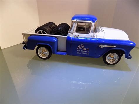 1/18 scale diecast 1955 CHEVY 3100 TRUCK STEPSIDE COKER TIRE CO. 40TH ...