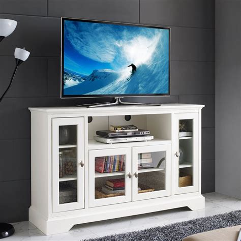 White Wood Highboy Tv Stand