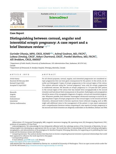 Pdf Distinguishing Between Cornual Angular And Interstitial Ectopic