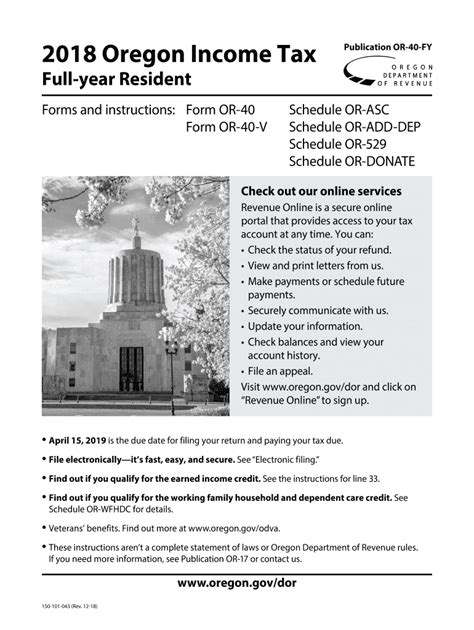 2018 Oregon 40 Fill Out And Sign Online Dochub